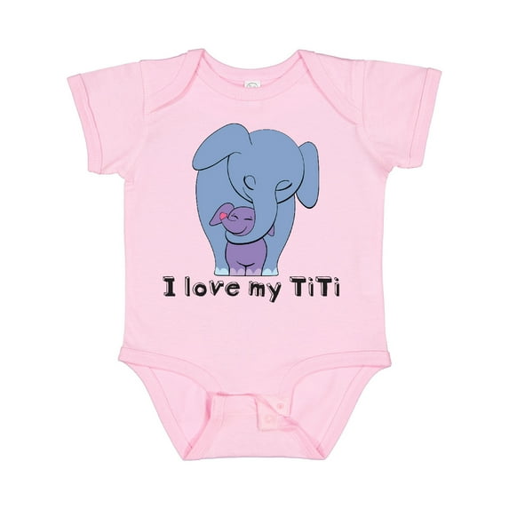 Inktastic I Love My Titi Elephant Blue Purple Boys or Girls Baby Bodysuit