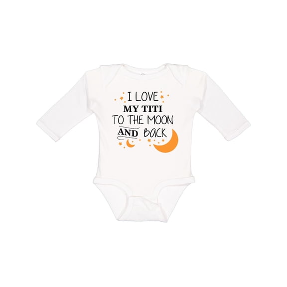 Inktastic I Love My Titi to the Moon and Back Boys or Girls Long Sleeve Baby Bodysuit