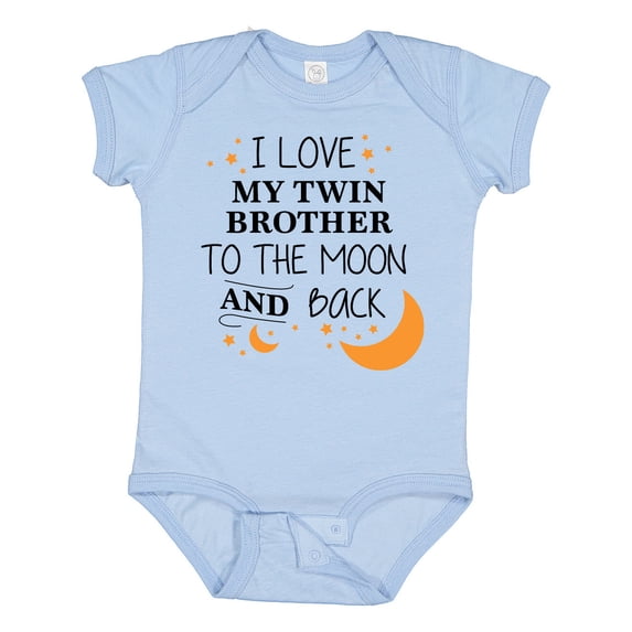 Inktastic I Love My Twin Brother to the Moon and Back Boys or Girls Baby Bodysuit