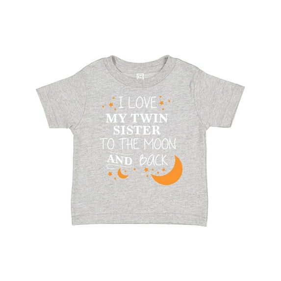 Inktastic I Love My Twin Sister to the Moon and Back Boys or Girls Toddler T-Shirt