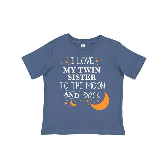 Inktastic I Love My Twin Sister to the Moon and Back Boys or Girls Toddler T-Shirt