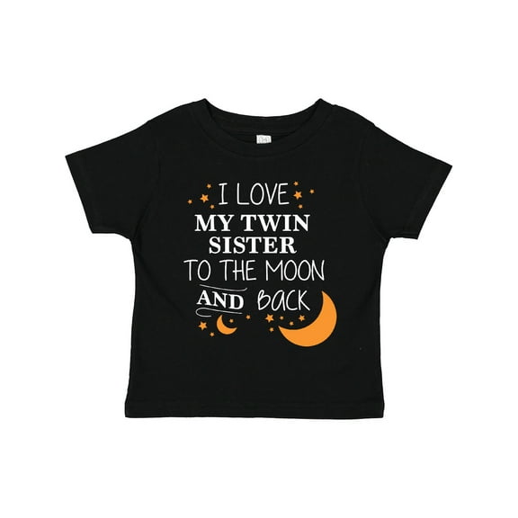 Inktastic I Love My Twin Sister to the Moon and Back Boys or Girls Toddler T-Shirt