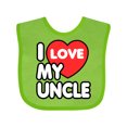 thumbnail image 1 of Inktastic I Love My Uncle Boys or Girls Baby Bib, 1 of 4