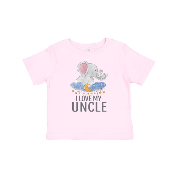 Inktastic I Love My Uncle Cute Elephants in Night Sky Boys or Girls Baby T-Shirt