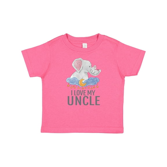 Inktastic I Love My Uncle Cute Elephants in Night Sky Boys or Girls Baby T-Shirt