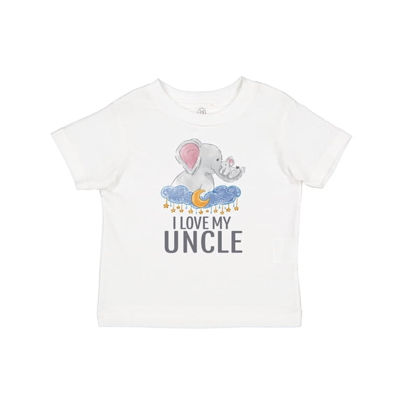 Inktastic I Love My Uncle Cute Elephants in Night Sky Boys or Girls Baby T-Shirt