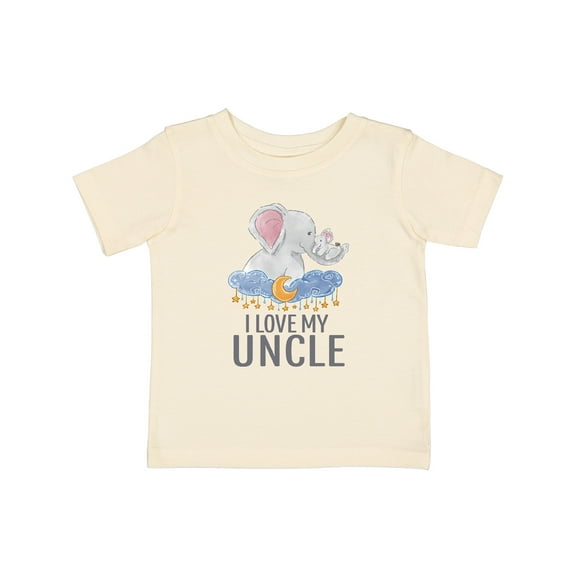 Inktastic I Love My Uncle Cute Elephants in Night Sky Boys or Girls Baby T-Shirt
