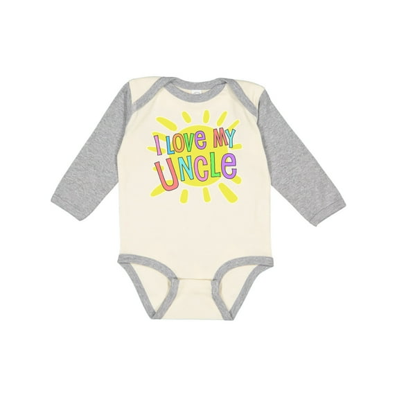 Inktastic I Love My Uncle- Sun and Rainbow Letters Boys or Girls Long Sleeve Baby Bodysuit