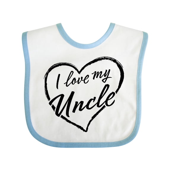 Inktastic I Love My Uncle in Black Chalk Heart Boys or Girls Baby Bib