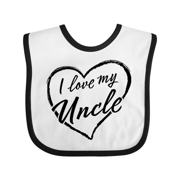 Inktastic I Love My Uncle in Black Chalk Heart Boys or Girls Baby Bib