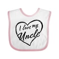 thumbnail image 1 of Inktastic I Love My Uncle in Black Chalk Heart Boys or Girls Baby Bib, 1 of 4