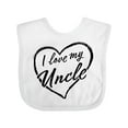 thumbnail image 1 of Inktastic I Love My Uncle in Black Chalk Heart Boys or Girls Baby Bib, 1 of 4