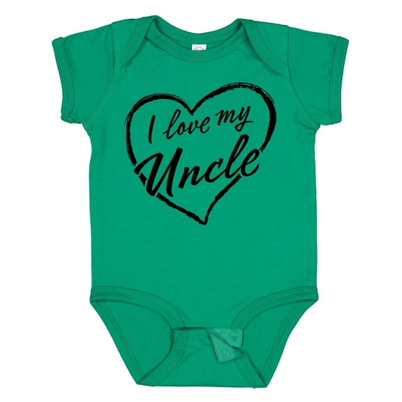 Inktastic I Love My Uncle in Black Chalk Heart Boys or Girls Baby Bodysuit