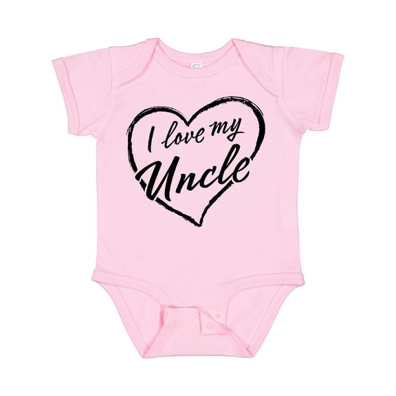 Inktastic I Love My Uncle in Black Chalk Heart Boys or Girls Baby Bodysuit