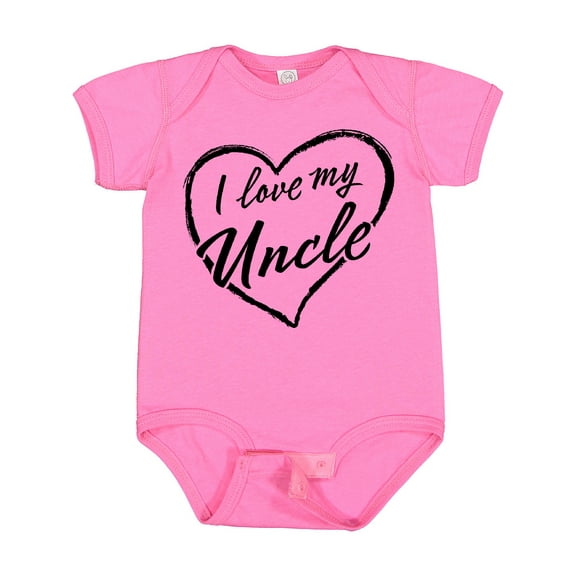 Inktastic I Love My Uncle in Black Chalk Heart Boys or Girls Baby Bodysuit