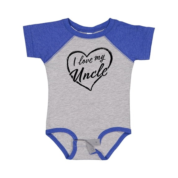 Inktastic I Love My Uncle in Black Chalk Heart Boys or Girls Baby Bodysuit