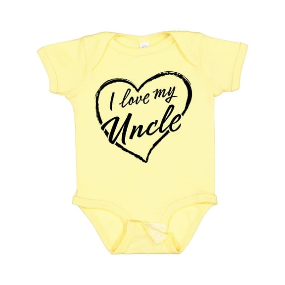 Inktastic I Love My Uncle in Black Chalk Heart Boys or Girls Baby Bodysuit