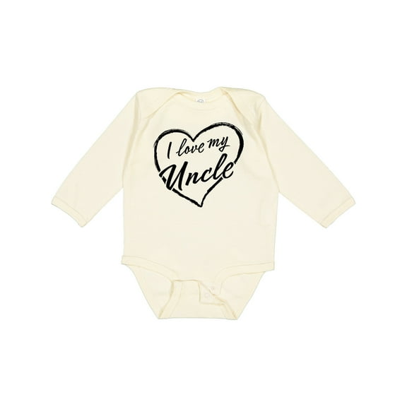 Inktastic I Love My Uncle in Black Chalk Heart Boys or Girls Long Sleeve Baby Bodysuit