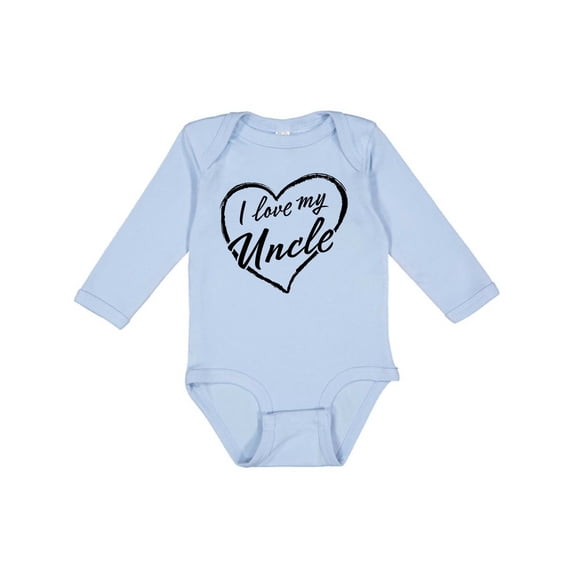 Inktastic I Love My Uncle in Black Chalk Heart Boys or Girls Long Sleeve Baby Bodysuit