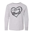 thumbnail image 1 of Inktastic I Love My Uncle in Black Chalk Heart Long Sleeve Youth T-Shirt, 1 of 5