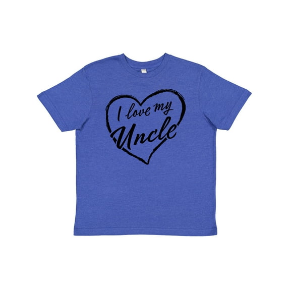 Inktastic I Love My Uncle in Black Chalk Heart Youth T-Shirt