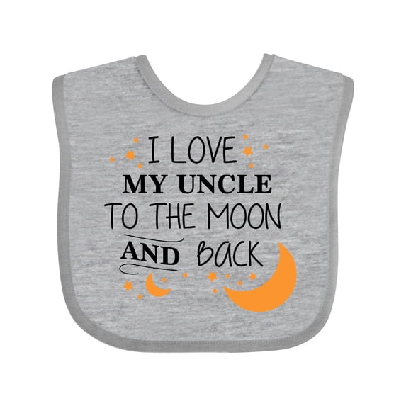 Inktastic I Love My Uncle to the Moon and Back Boys or Girls Baby Bib