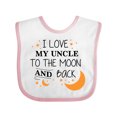 thumbnail image 1 of Inktastic I Love My Uncle to the Moon and Back Boys or Girls Baby Bib, 1 of 4