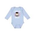thumbnail image 1 of Inktastic I Love My Uncle with Cute Penguin and Hearts Girls Long Sleeve Baby Bodysuit, 1 of 5