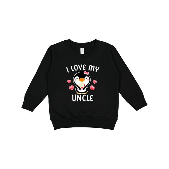 Inktastic I Love My Uncle with Cute Penguin and Hearts Toddler Sweatshirt