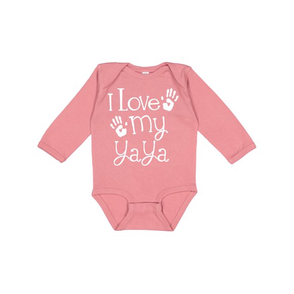 Inktastic I Love My Yaya Grandchild Boys or Girls Long Sleeve Baby Bodysuit