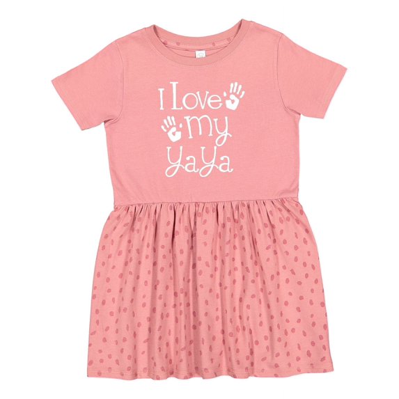 Inktastic I Love My Yaya Grandchild Girls Toddler Dress