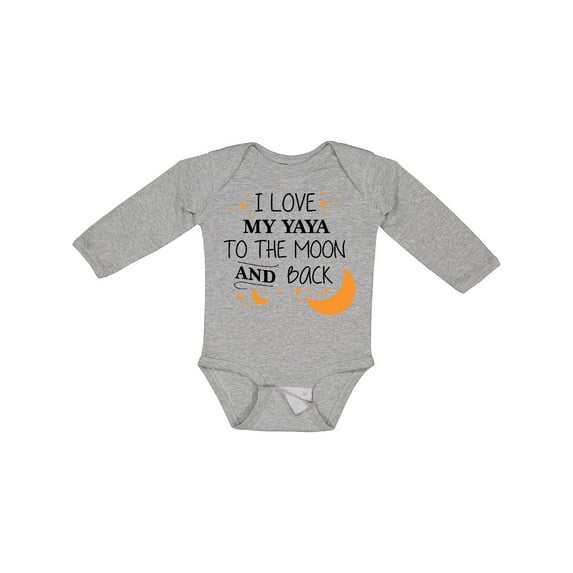 Inktastic I Love My Yaya to the Moon and Back Boys or Girls Long Sleeve Baby Bodysuit