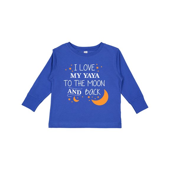 Inktastic I Love My Yaya to the Moon and Back Boys or Girls Long Sleeve Toddler T-Shirt