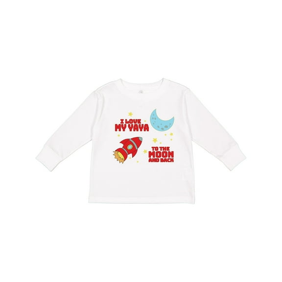 Inktastic I Love My Yaya to the Moon and Back Boys or Girls Long Sleeve Toddler T-Shirt