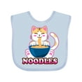 thumbnail image 1 of Inktastic I Love Noodles with Cat Illustration Boys or Girls Baby Bib, 1 of 4