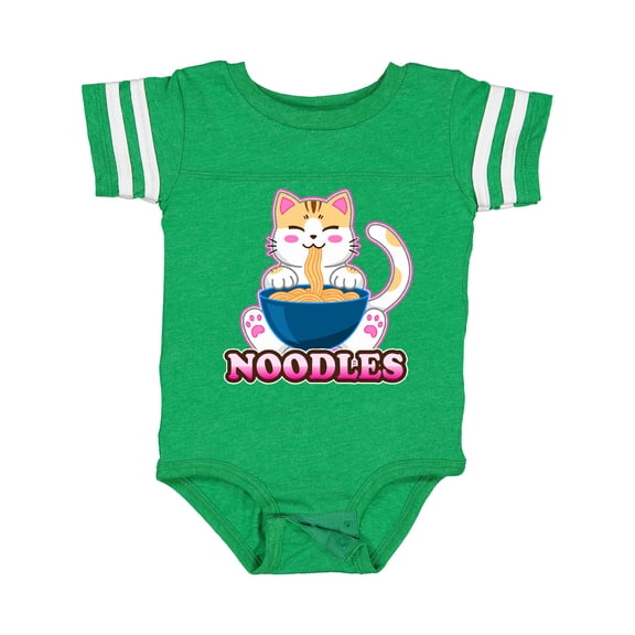 Inktastic I Love Noodles with Cat Illustration Boys or Girls Baby Bodysuit