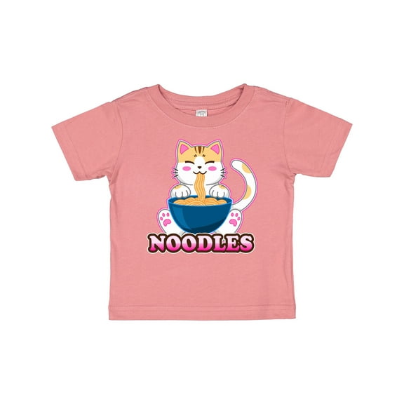 Inktastic I Love Noodles with Cat Illustration Boys or Girls Baby T-Shirt