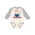 thumbnail image 1 of Inktastic I Love Noodles with Cat Illustration Boys or Girls Long Sleeve Baby Bodysuit, 1 of 5