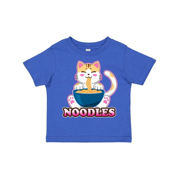 Inktastic I Love Noodles with Cat Illustration Boys or Girls Toddler T-Shirt
