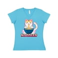 thumbnail image 1 of Inktastic I Love Noodles with Cat Illustration Women's V-Neck T-Shirt, 1 of 5