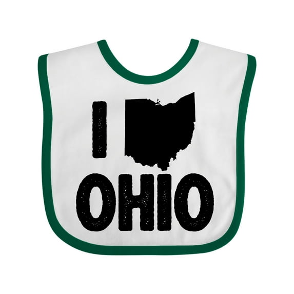 Inktastic I Love Ohio with State Silhouette Boys or Girls Baby Bib