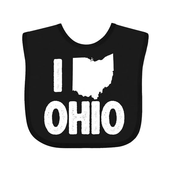 Inktastic I Love Ohio with State Silhouette Boys or Girls Baby Bib