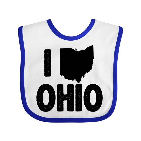 Inktastic I Love Ohio with State Silhouette Boys or Girls Baby Bib