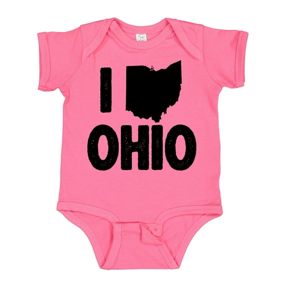 Inktastic I Love Ohio with State Silhouette Boys or Girls Baby Bodysuit