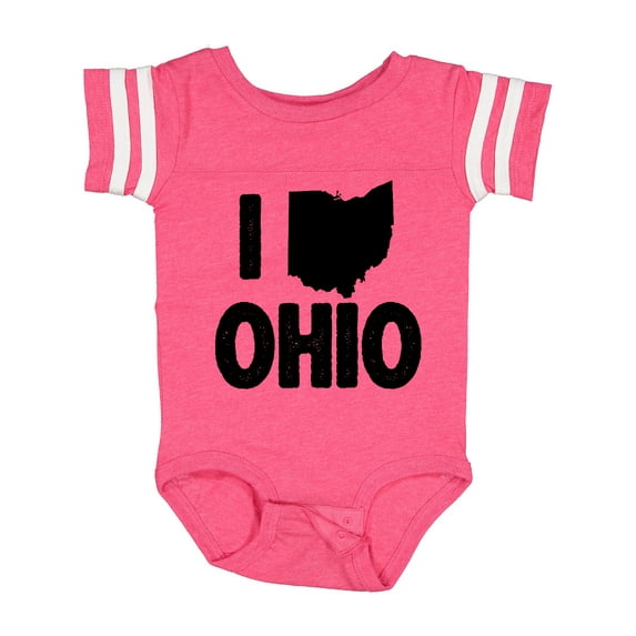 Inktastic I Love Ohio with State Silhouette Boys or Girls Baby Bodysuit