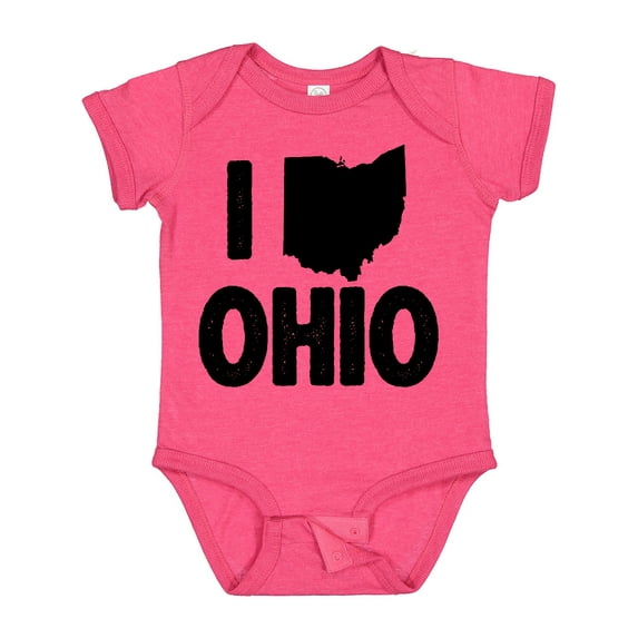 Inktastic I Love Ohio with State Silhouette Boys or Girls Baby Bodysuit