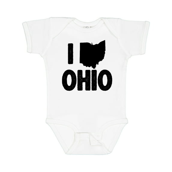 Inktastic I Love Ohio with State Silhouette Boys or Girls Baby Bodysuit
