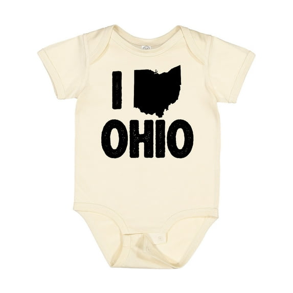 Inktastic I Love Ohio with State Silhouette Boys or Girls Baby Bodysuit