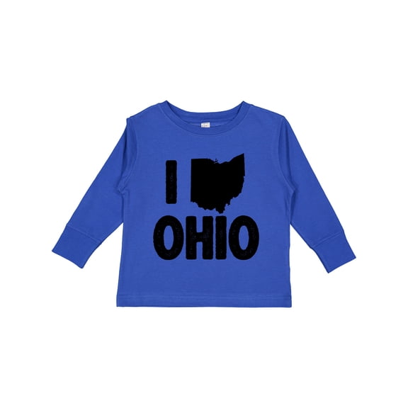 Inktastic I Love Ohio with State Silhouette Boys or Girls Long Sleeve Toddler T-Shirt