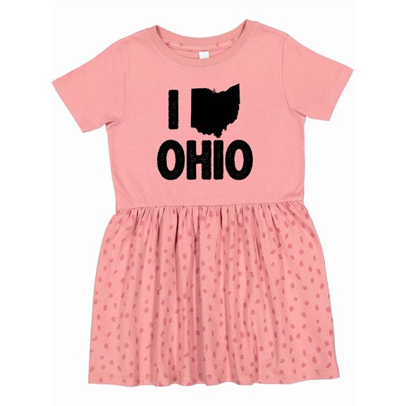 Inktastic I Love Ohio with State Silhouette Girls Toddler Dress